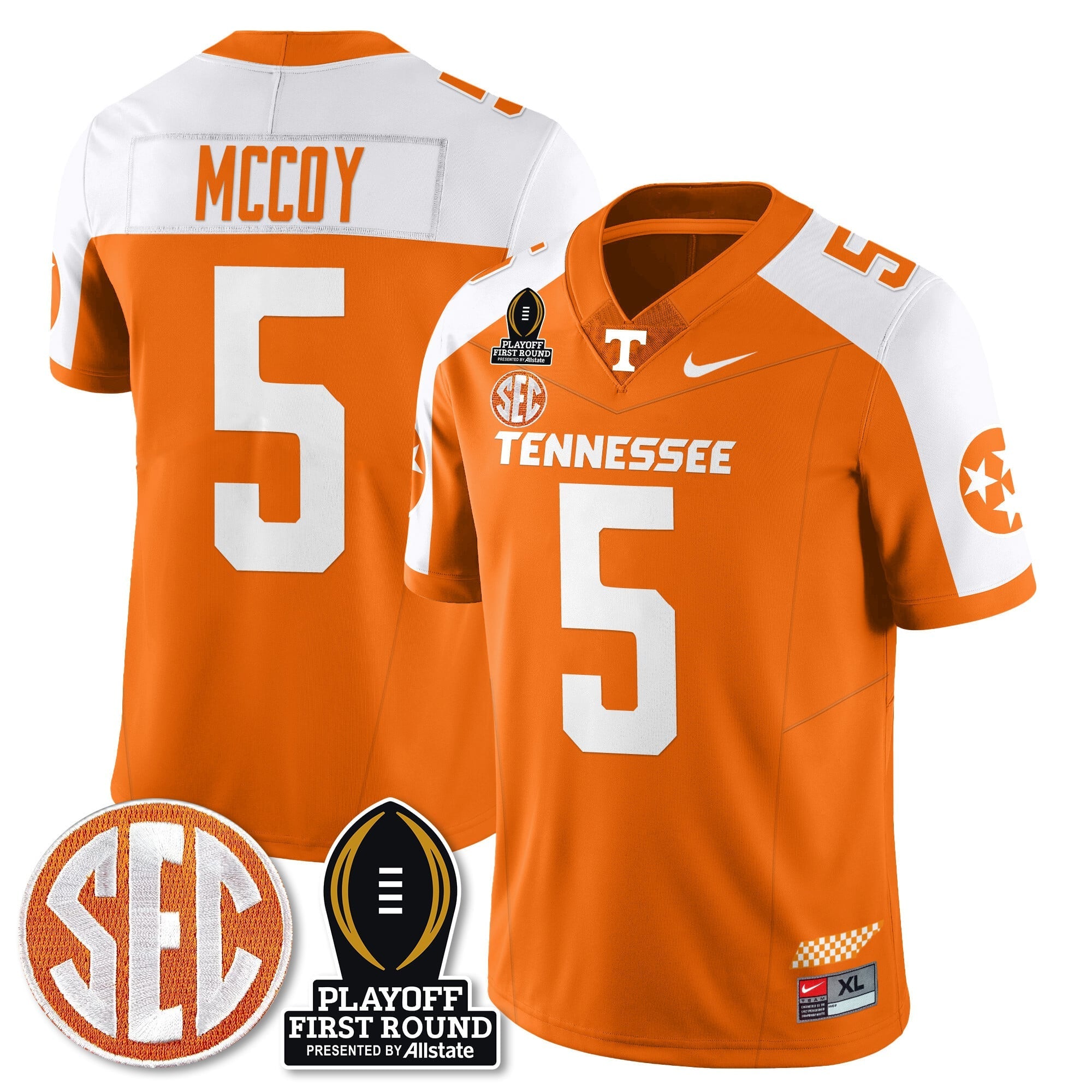 Men's Tennessee Volunteers Football Jersey - Playoff First Round Patch - All Stitched