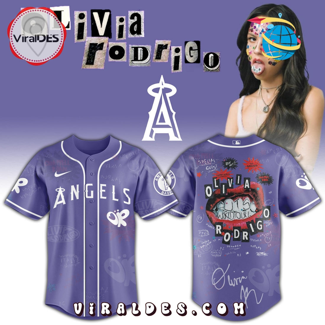 LA Angels MLB x Olivia Rodrigo Guts World Tour Jersey