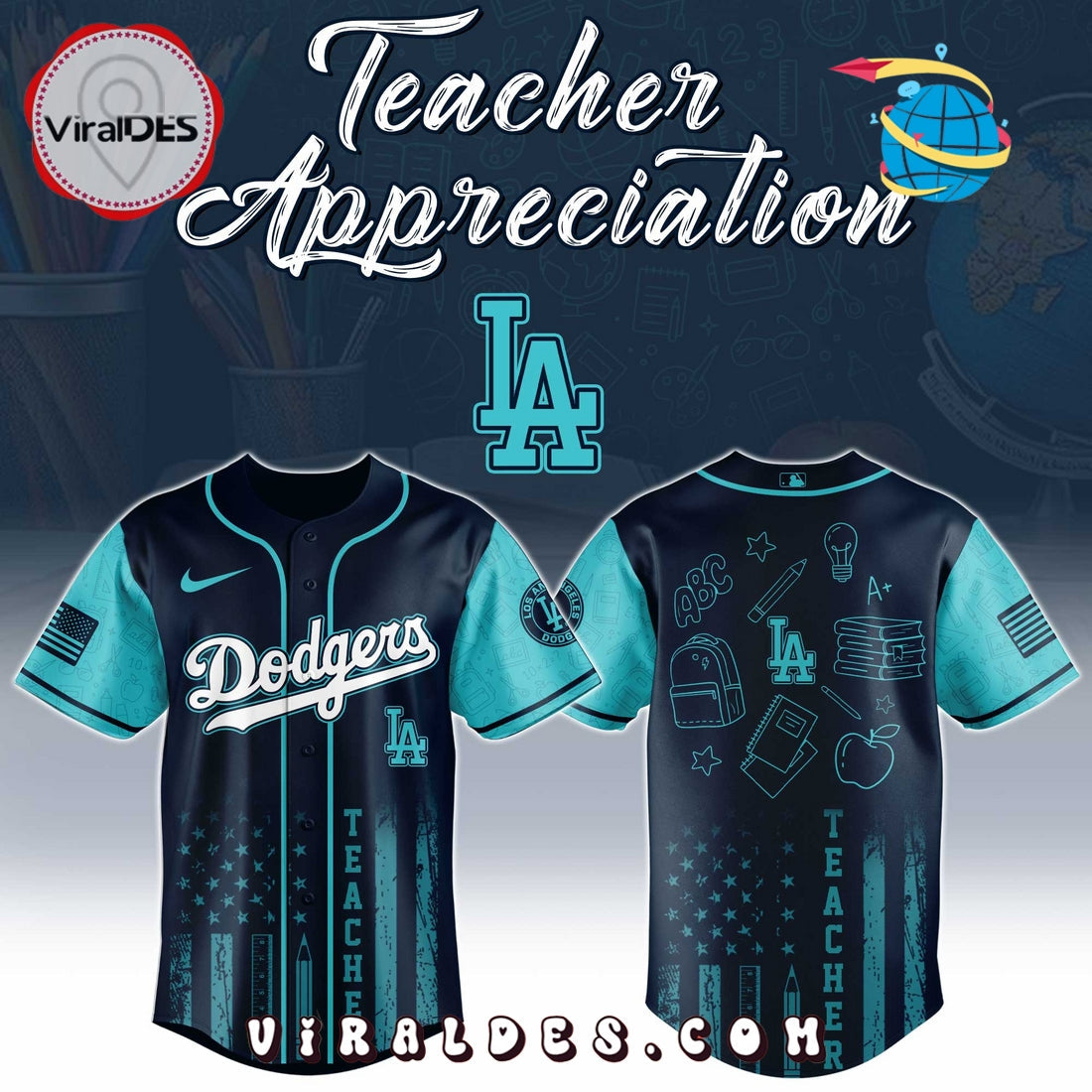 Los Angeles Dodgers MLB x Teacher Appreciation Day Baseball Jersey