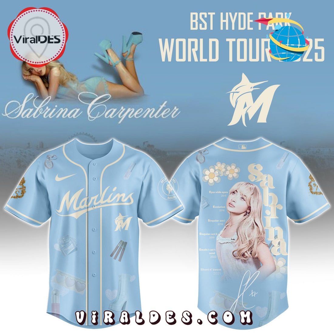 Miami Marlins MLB x Sabrina Carpenter Baseball Jersey